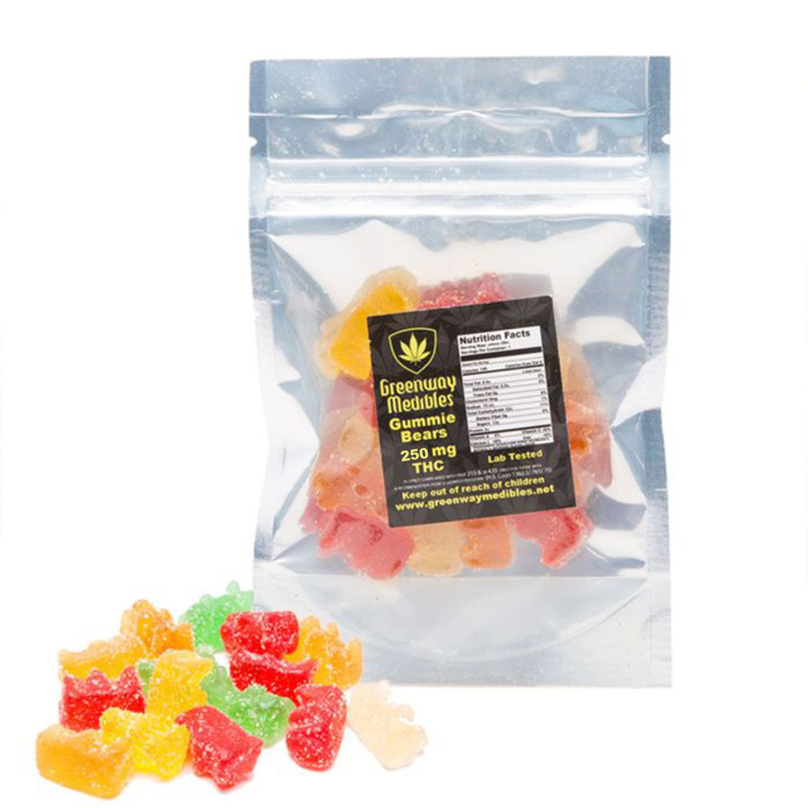 Greenway Medible Gummy Bears Hybrid 250mg THC Leafly